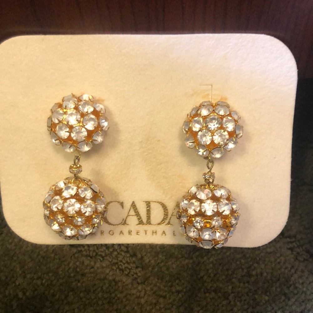 Gorgeous Escada by Margaretha Ley  Vintage  Rhinestone Drop Earrings